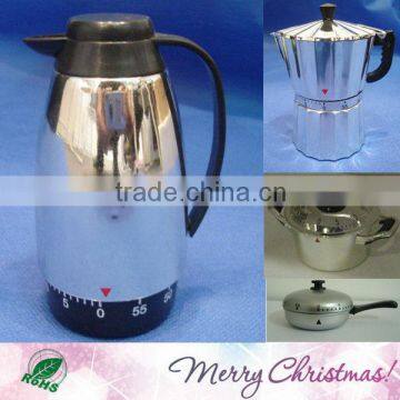 Teapot Shaped Plastic ABS with Vacuum Coating Kitchen Mechanical Timer