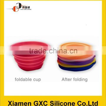 Customized logo Travel Dish silicone pet bowl
