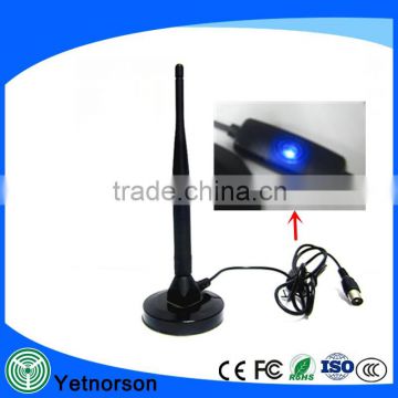 LED light TV antenna with amplifer high gain 30dbi dvb-t antenna with IEC /F male connector