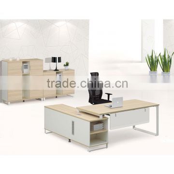 Modern Beige Manager Office Desk Office Furniture with Long Extension