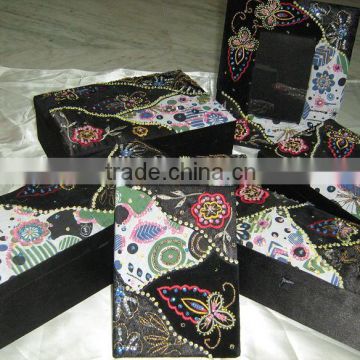Designer Embroidered Handmade Beaded Fabric Photo Frame ~ Box ~Jewellery Boxes