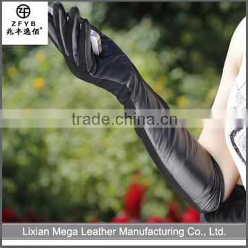 Newest design high quality elbow length warm winter gloves