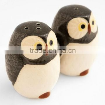 custom ceramic cute owl salt and pepper shaker