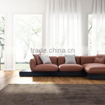 office furniture black leather classic sofa set 2636