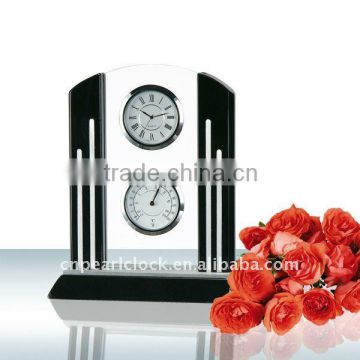 Pearl Metal Desk Clock PC153 With Thermometer