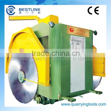 Double blades marble and granite stone block saw cutting machine