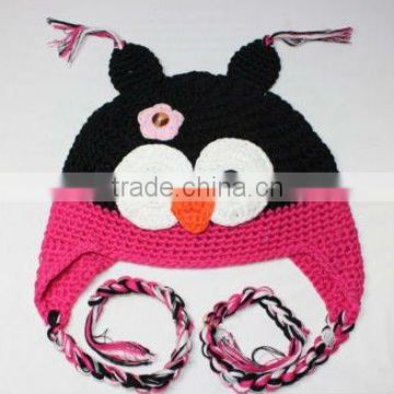 Toddler Baby Crochet Owl Ear Flat Beanie Hat FCK-119100850