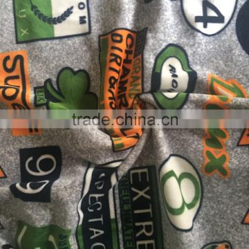 printted 92%polyester 8%spandex stretch velour fabric for pajamas