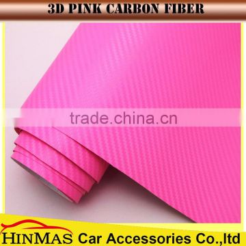 3D Carbon Air Release Channels 1.52*30m Pink 3D carbon fiber vinyl