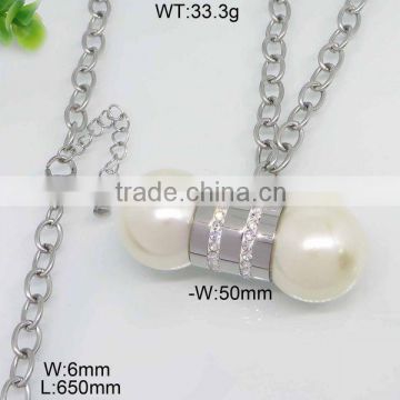 Attractive real pearl steel color necklace in affordable price