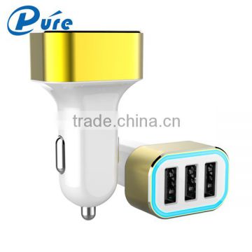 New Arrival Car Charger Three Ports Car Charger Car Charger with LED Indication