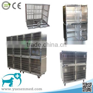 2017 Hot sale top quality stainless steel combination pet cage veterinary clinic cage