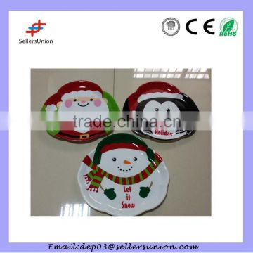 Christmas plastic snow man plates