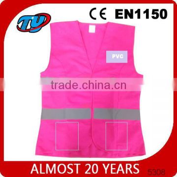 pink reflective safety vest with zipper