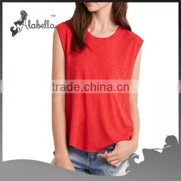 Sleeveless t shirt polyester tshirts muscle tee for women