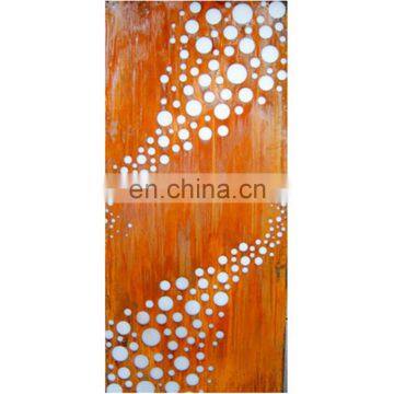 Landscape product laser cut corten steel rustic panel