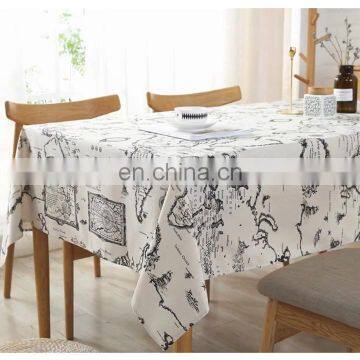 China Supplier World map printed table cloth wholesale modern table cloth