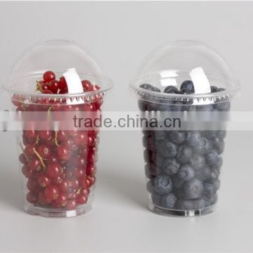 425ml fruit cup with FDA/SVHC certificate, clear plastic cup,PET cup
