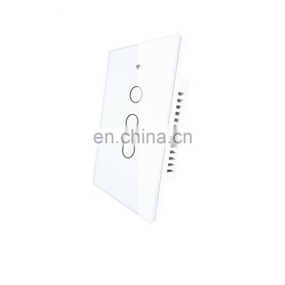 US ZigBee Smart Home Wifi Wall Touch Switch,3 gang 1 Way, Tempered Glass Panel Whole House Light Control SwitchAC 85-240V