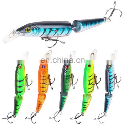 Classic 10.5cm 9g  5 colors  Pike Fishing Baits Hook 2 Segment Lifelike Skin Multi Joint Body Pike Lure
