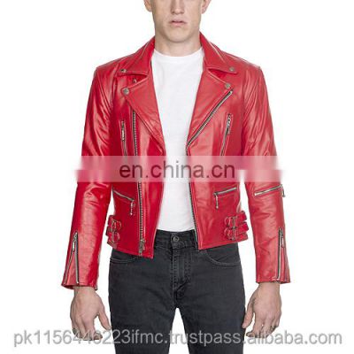 Sialwings Wholesale Red Men's Prime Leather Motorcycle Fashion Leather Jacket With Customize Labeling And Design