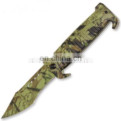9 Inch aluminum handle stainless steel folding Custom Camping Knife