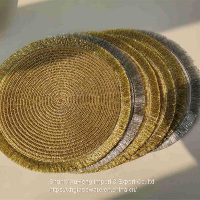 Europe Style New Gold Silver Round Coasters Restaurant Household Kitchen Non-slip Heat Pad Desktop Placemats