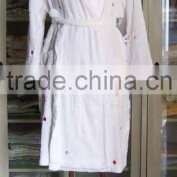 cotton terry cloth embroidery night gown