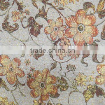 Jacquard yellow backdrop small flowers cotton&polyester fabric 01071-W