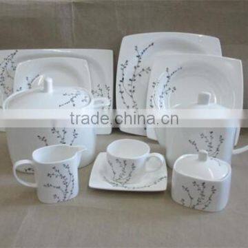 bone china 75pics square Tianyuan shape decal dinnerware set                        
                                                Quality Choice