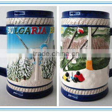 Bulgaria hand painted ceramic souvenir mug