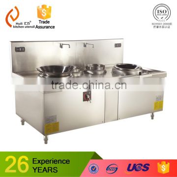 Double wok with tank LCD power display 20KW 380V stainless steel commercial electric induction cooker with faucet tank DD24