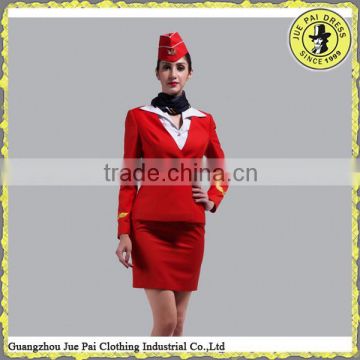 Red sexy airline stewardess uniform