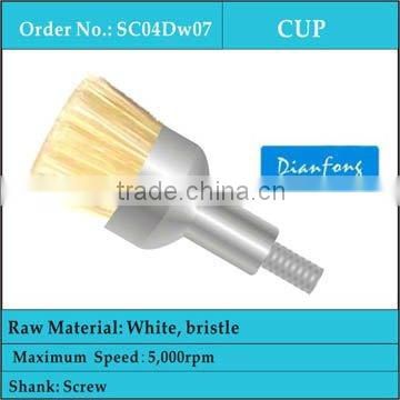 screw shank white bristle cup shape prophy disposable mini dental cleaning brush