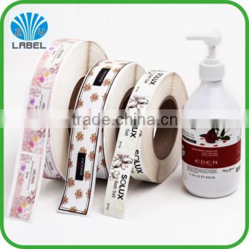 high quality sticker label for shampoo bottles,permanent adhesive custom shampoo bottle label sticker with color printing