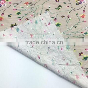 Flower woven embossed printed fabric for shirt