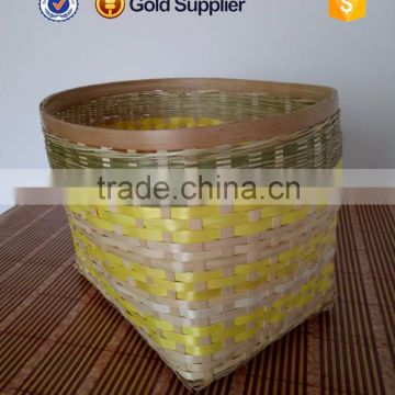 2016 cheap price recycled newspaper and trash bamboo basket