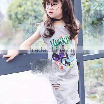 Fashion Cute Design Gray Summer Children Frock Dress