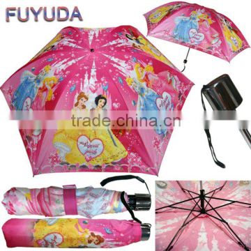 3 foliding portable compact mini umbrella with cartoon design