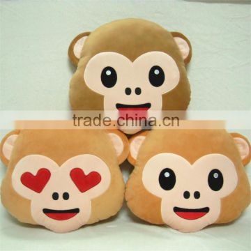 Emoji Smiley No Saying, Looking ,Listening ,Monkey Plush Toy Home Pillow Cushions