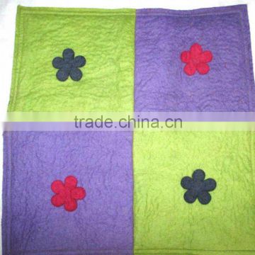 felt 4 flower patch cushion cover 50cm x 50cm