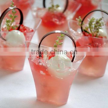 Clear Plastic Disposable Packaging Trifoliate Dessert Cup