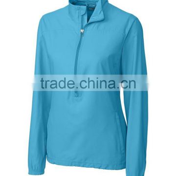 customize womens outdoor sports 3/4 Zip golf jacket 100% Polyester and lining mesh ,Water and wind resistent UPF 50+