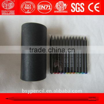 3.5inch black wood pencils pk in paper tube