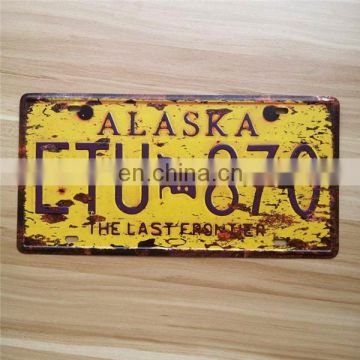 License Plates Antique Pub decoration Metal Tin signs High Quality New Embossed Printed Metal Sign plate