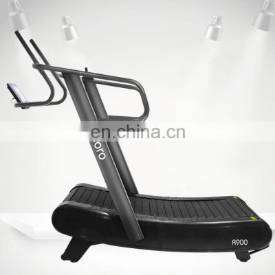 easy installation unpowered curved treadmillCommercial Use Running Machine self powered manual treadmill curved