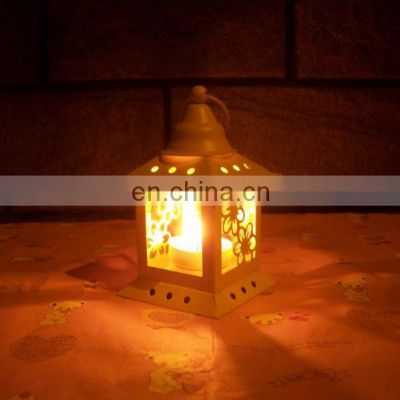 Mini Moroccan Candle Lantern White Metal Candle Lantern Tealight Candle Holder For Home Decor