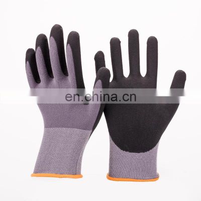 Nylon knitted Sandy Nitrile Gloves Guantes de Trabajo Guantes de Seguridad Guantes de Nitrilo Arenoso
