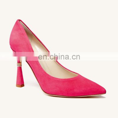 Women high quality low price high heeled pink color pumps sandals shoe (sandalias mujer) other color options available