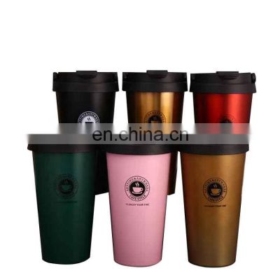 Customized Thermos Insulated Stainless Steel Coffee Mug with Lid